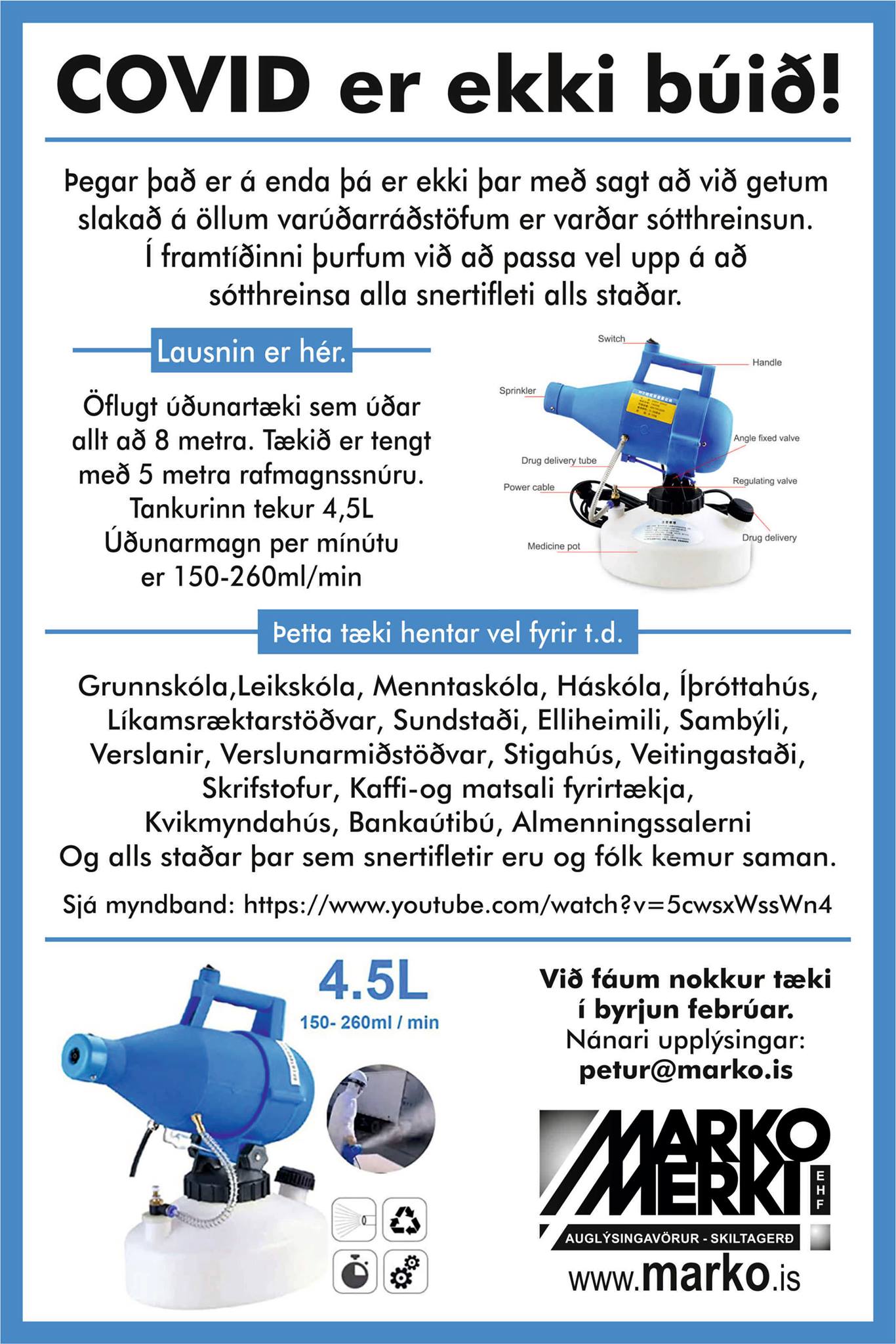 MMMY-C01 Sótthreinsiúðari 4,5L - 25% afsláttur - Image 5