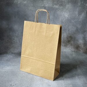 2 - Brúnn poki með snúnu handfangi Verð með vsk