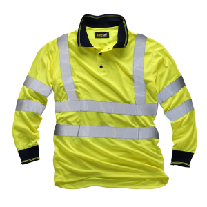 MMHV005 Síðerma pólóbolur, neon með endurskini