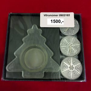 Kertastjaki (jólatré gler) 3 sprittkerti - tilboð