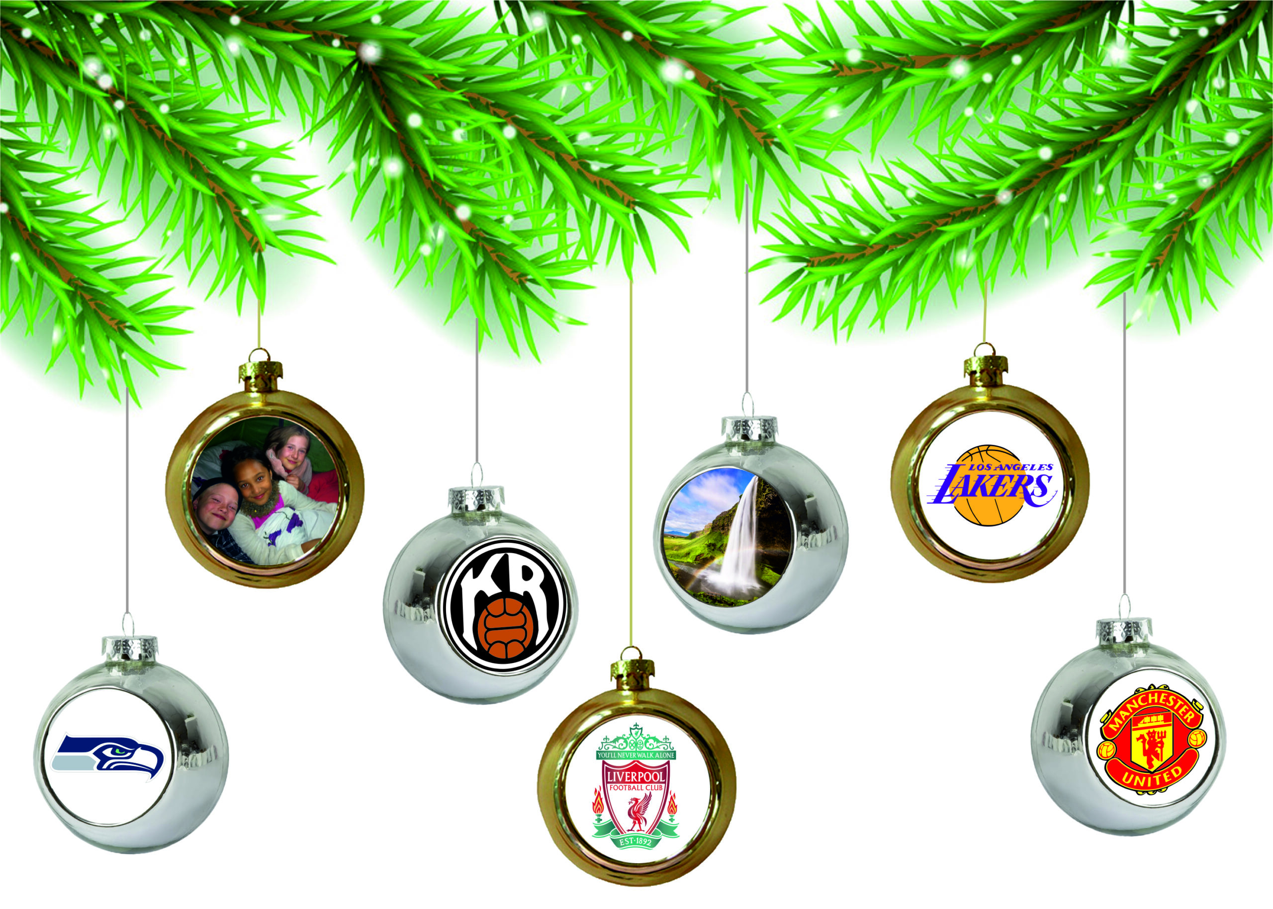 Jólakúlur, 3 stk. í pakka