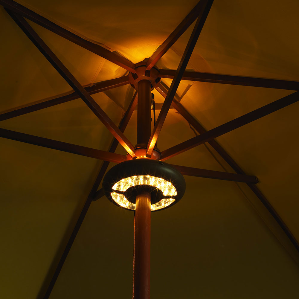 LED ljós undir sólhlífina. MMMFUCH6